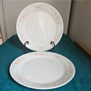 Corelle peach garland pattern 2 pcs dinner plates